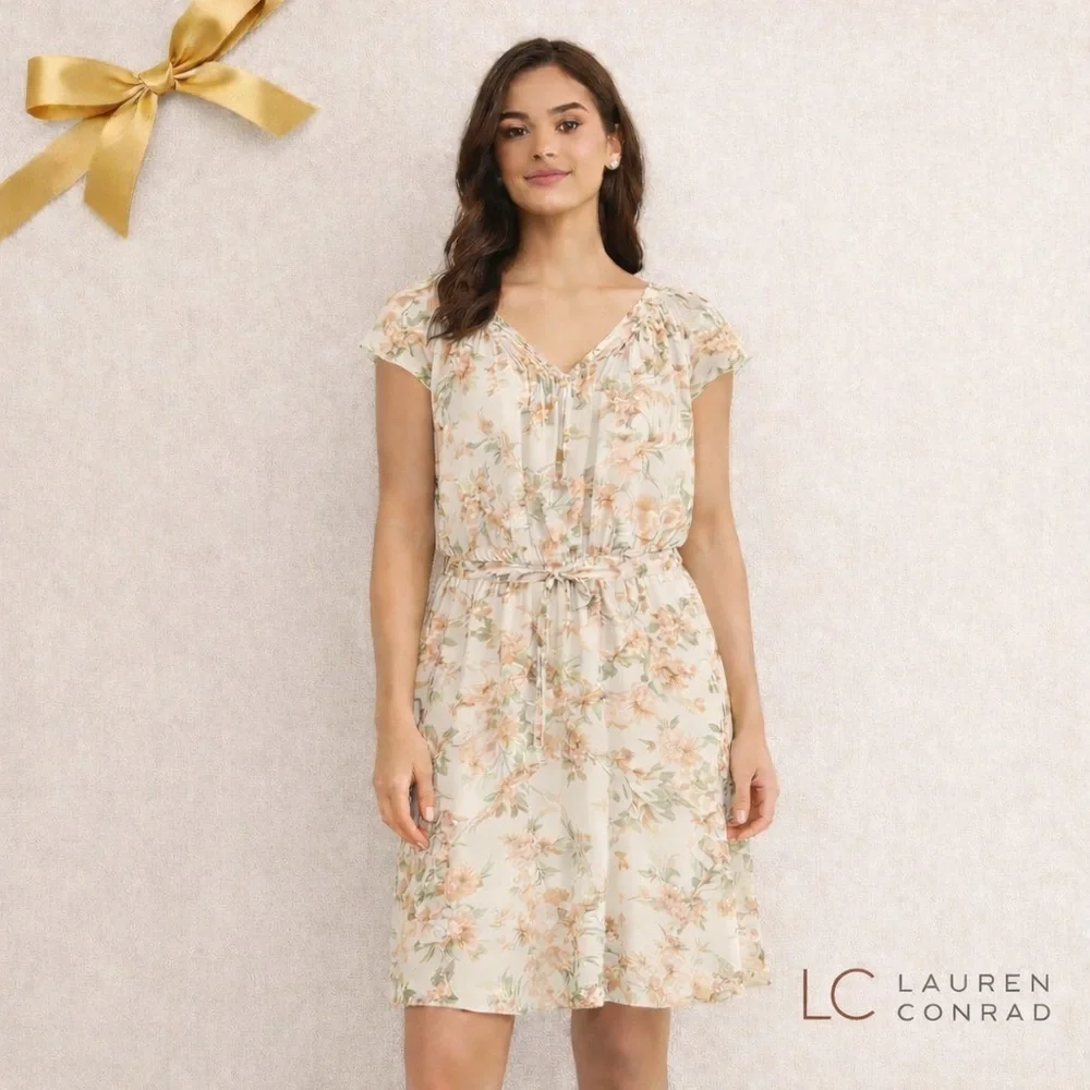 LC Lauren Conrad Fit & Flare Tropical Vacation Dress S